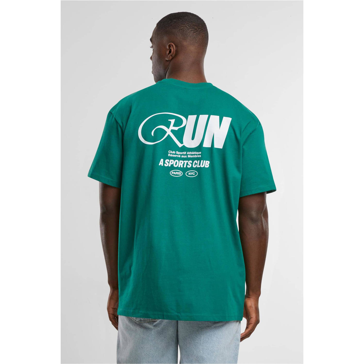 Upscale T-shirt met backprint groen