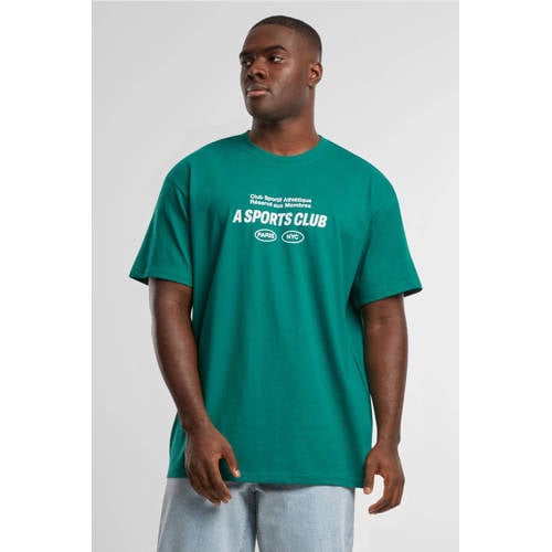 Upscale T-shirt met backprint groen afbeelding