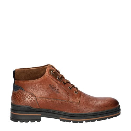 Australian Middelburg leren veterboots cognac afbeelding