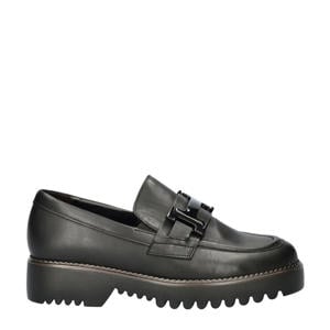 chunky leren loafers zwart