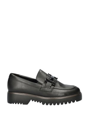 chunky leren loafers zwart