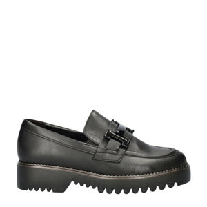 chunky leren loafers zwart