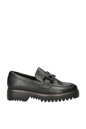 chunky leren loafers zwart
