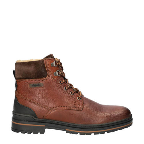Australian York leren veterboots cognac afbeelding
