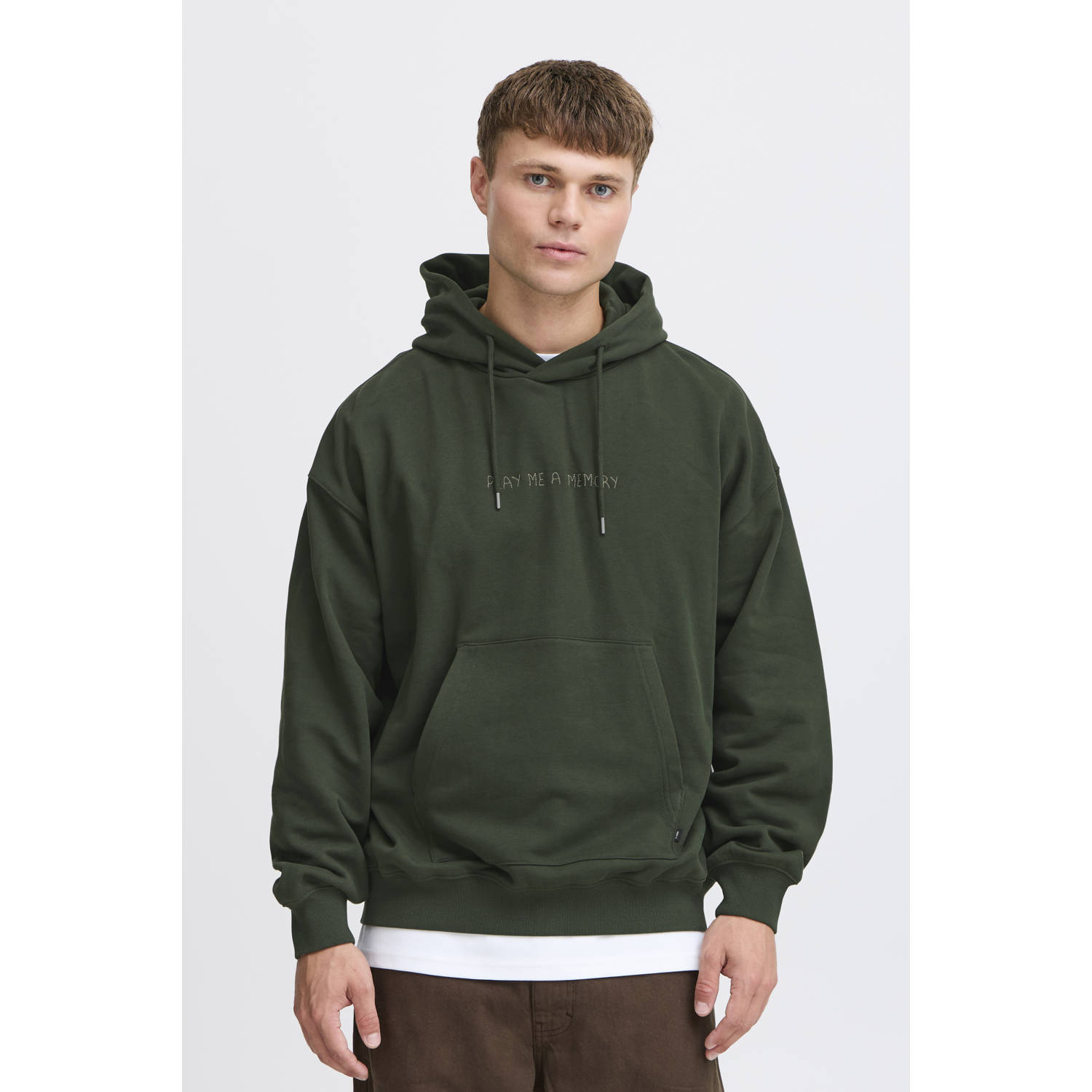 Solid hoodie donkergroen