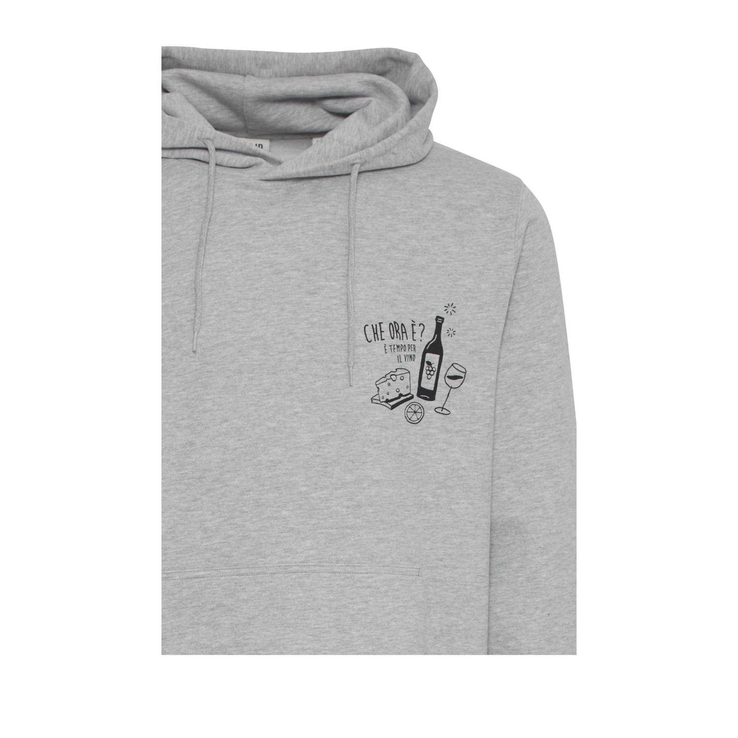 Solid hoodie grijs melange