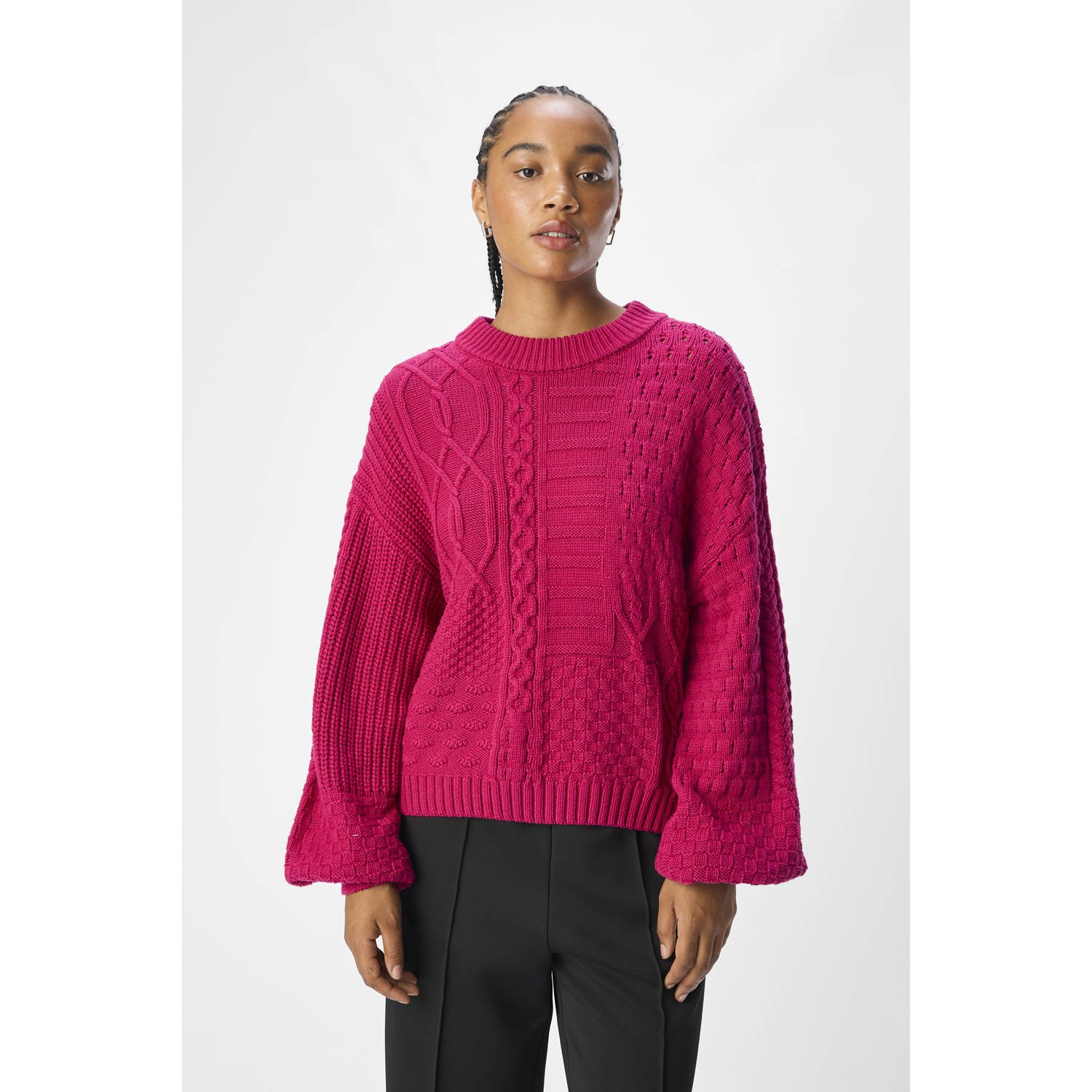 OBJECT Dames Truien & Vesten Objrush Re L s Knit Pullover Roze