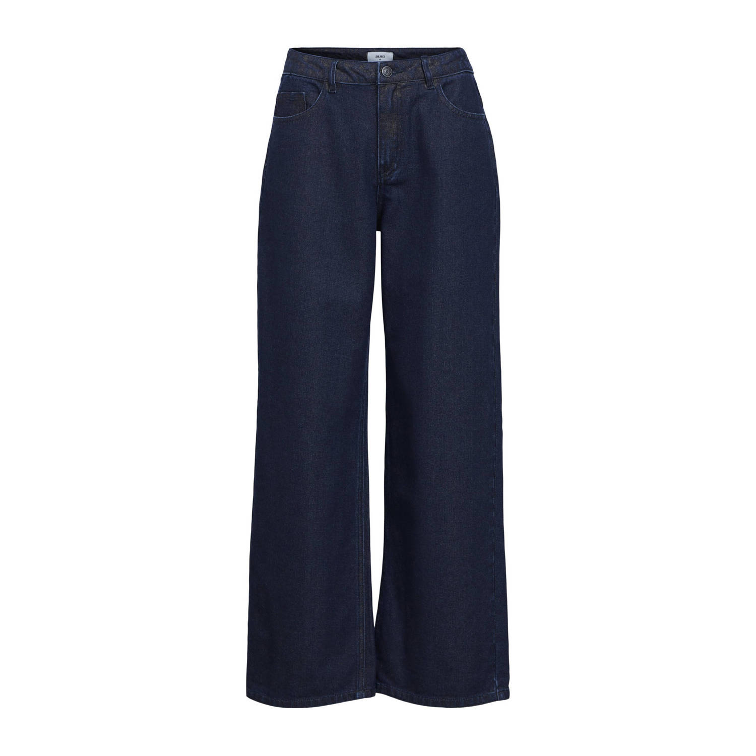 OBJECT coated high waist wide leg jeans OBJZILVIO dark blue denim met goud glitters