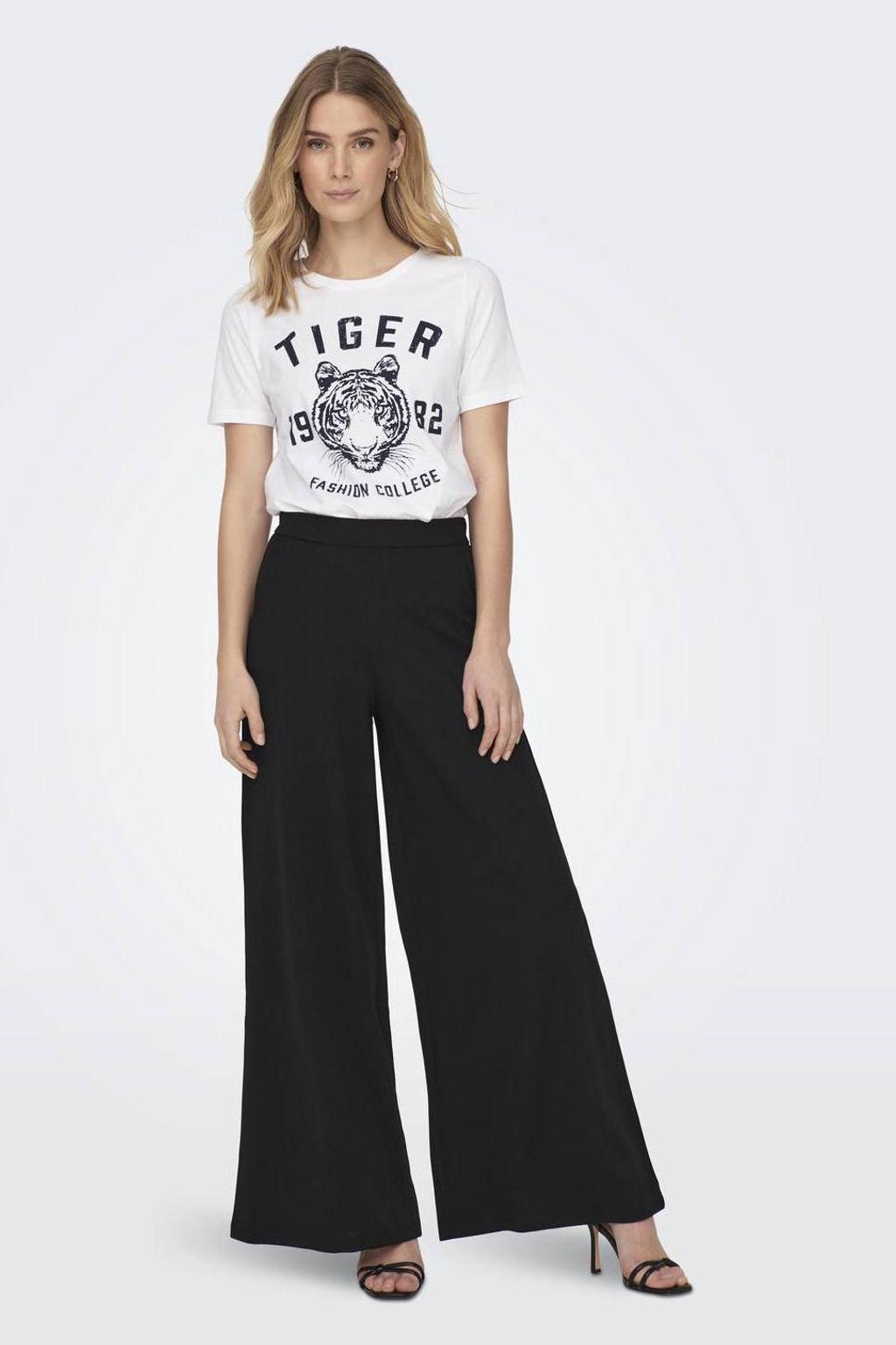 Zwarte dames JDY wide leg pantalon met effen