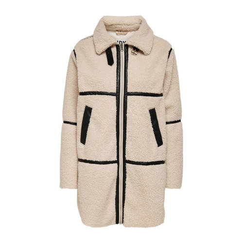 JDY teddy winterjas JDYFROSTY beige afbeelding