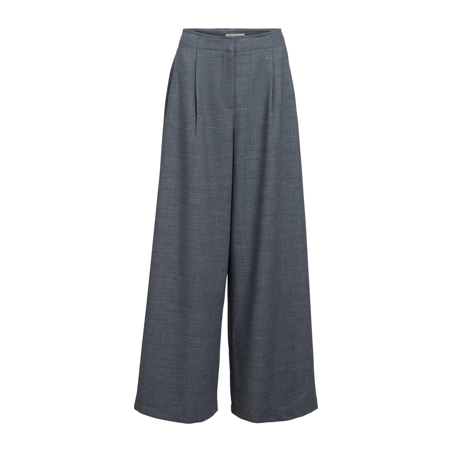 OBJECT high waist wide leg pantalon OBJLESLI grijs