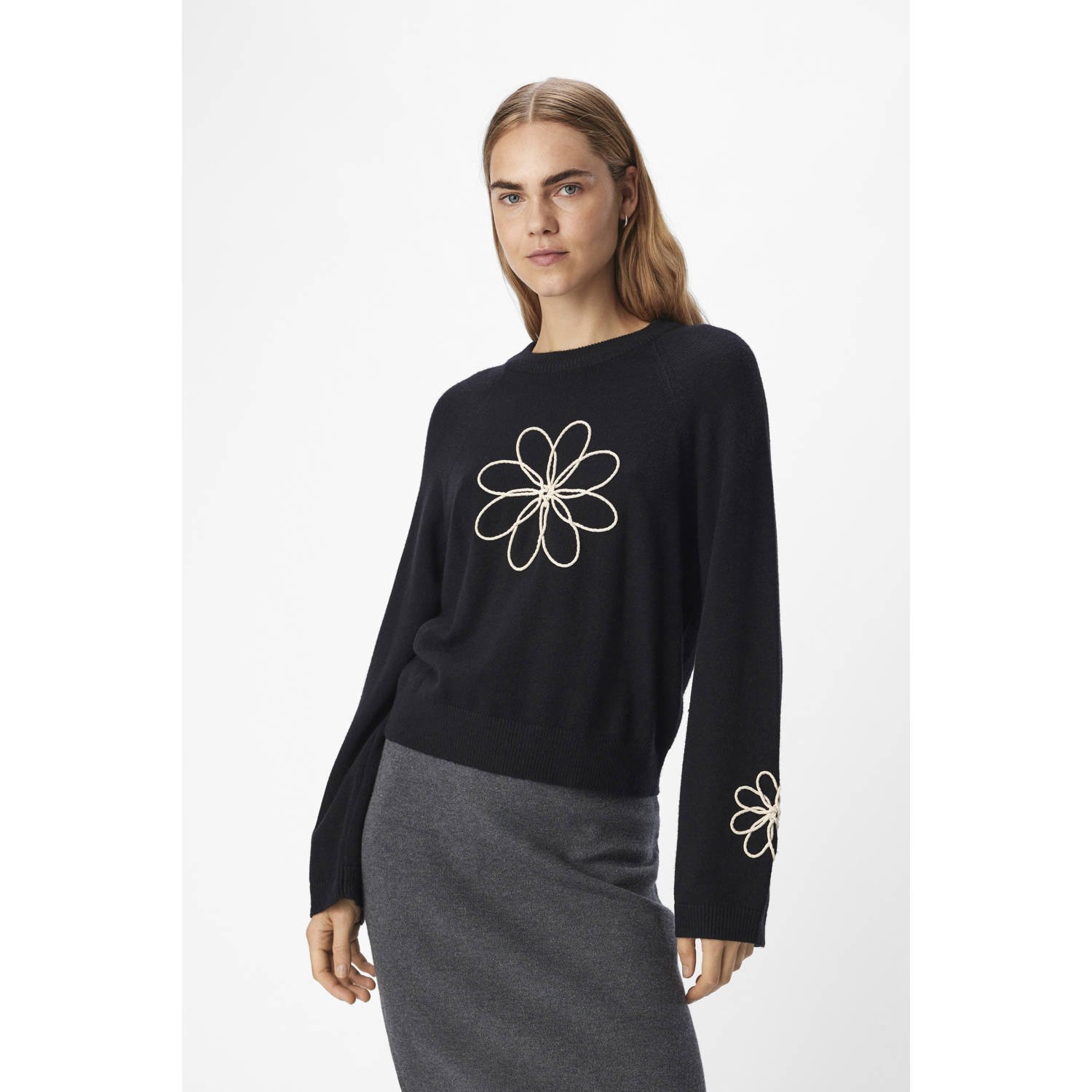 OBJECT Dames Truien & Vesten Objlaney Rubin Ls Pullover E Div Zwart