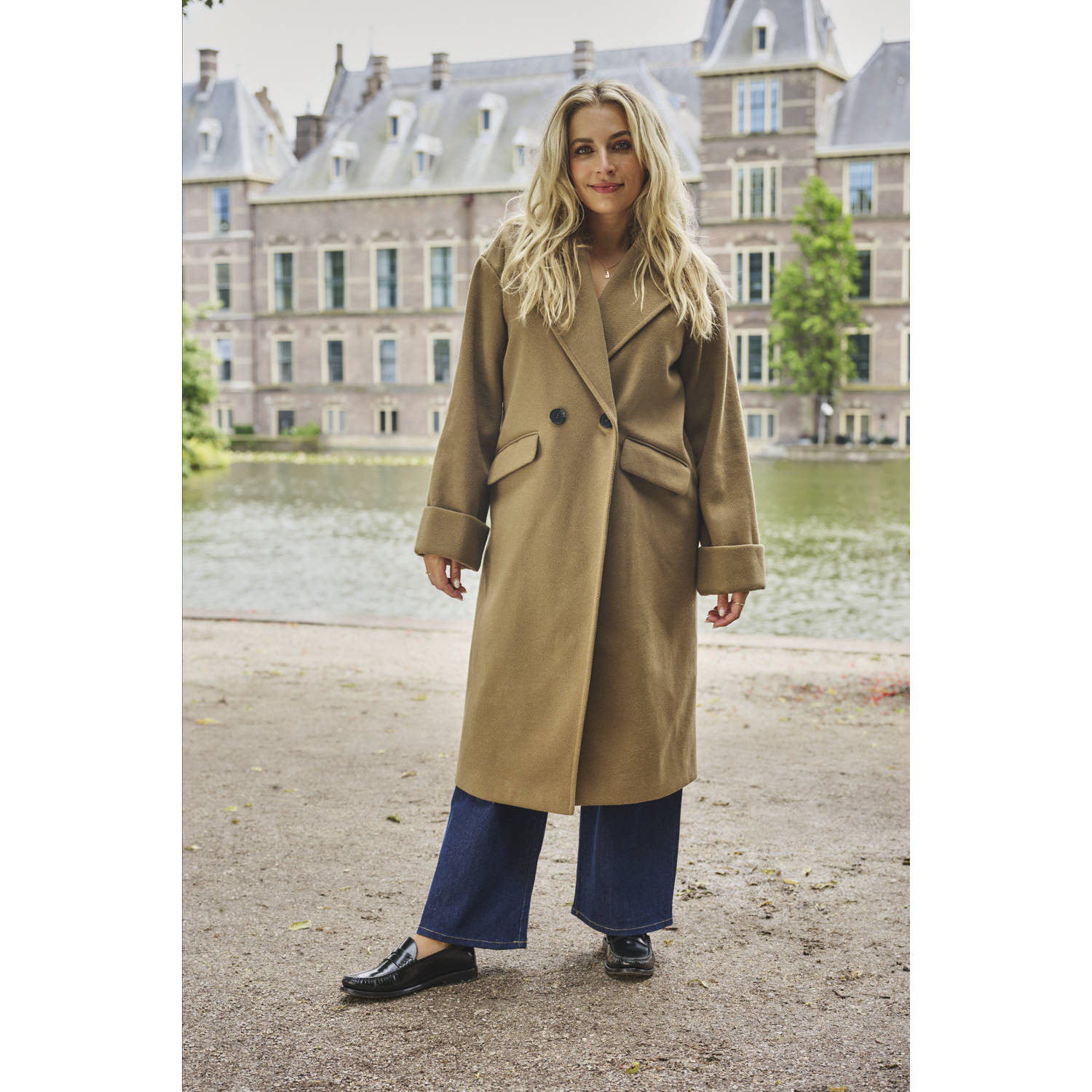 JDY Shelly Sterk x Wehkamp jas oversized FREJA camel