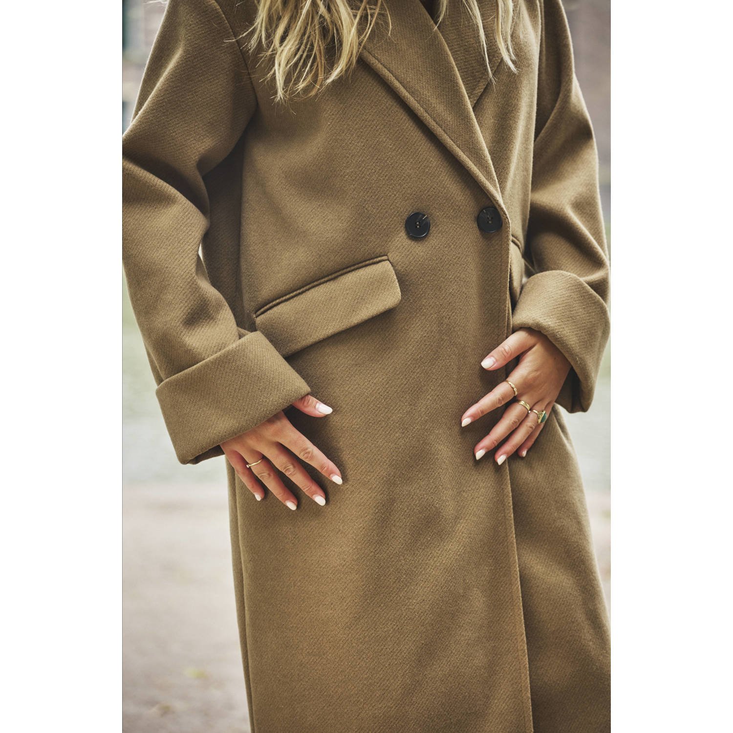 JDY Shelly Sterk x Wehkamp jas oversized FREJA camel