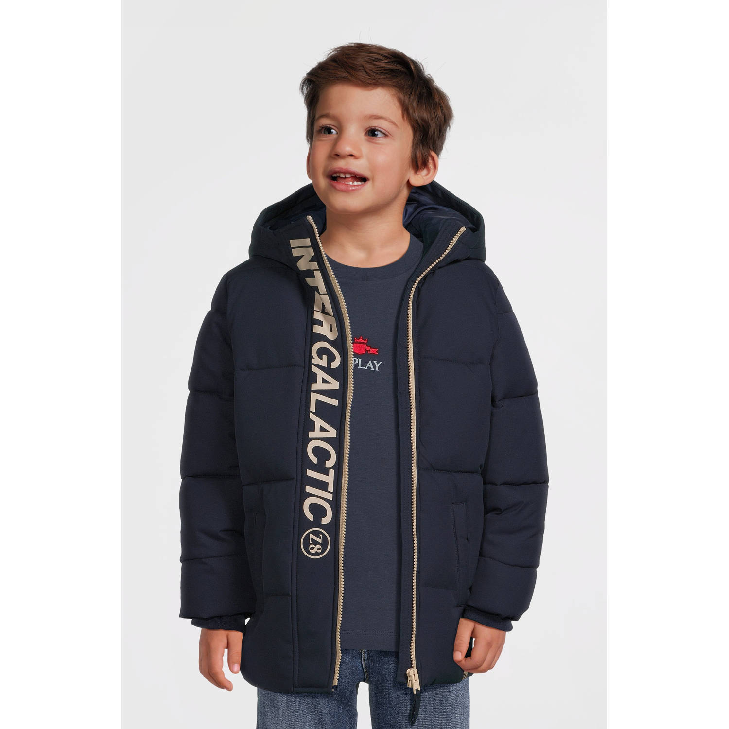 Z8 gewatteerde winterjas Idris donkerblauw