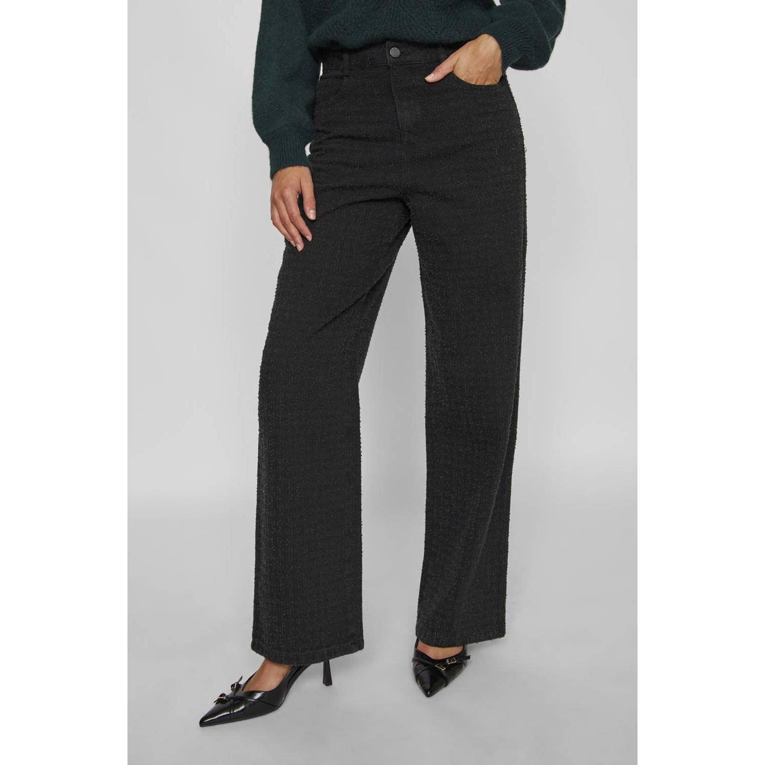 VILA high waist wide leg jeans black denim
