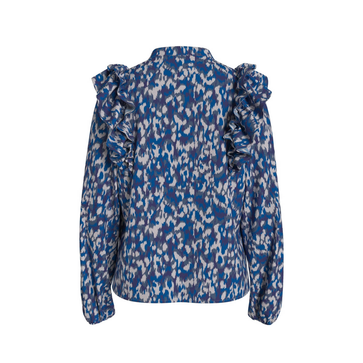 VILA blouse VIDOGMA met all over print blauw