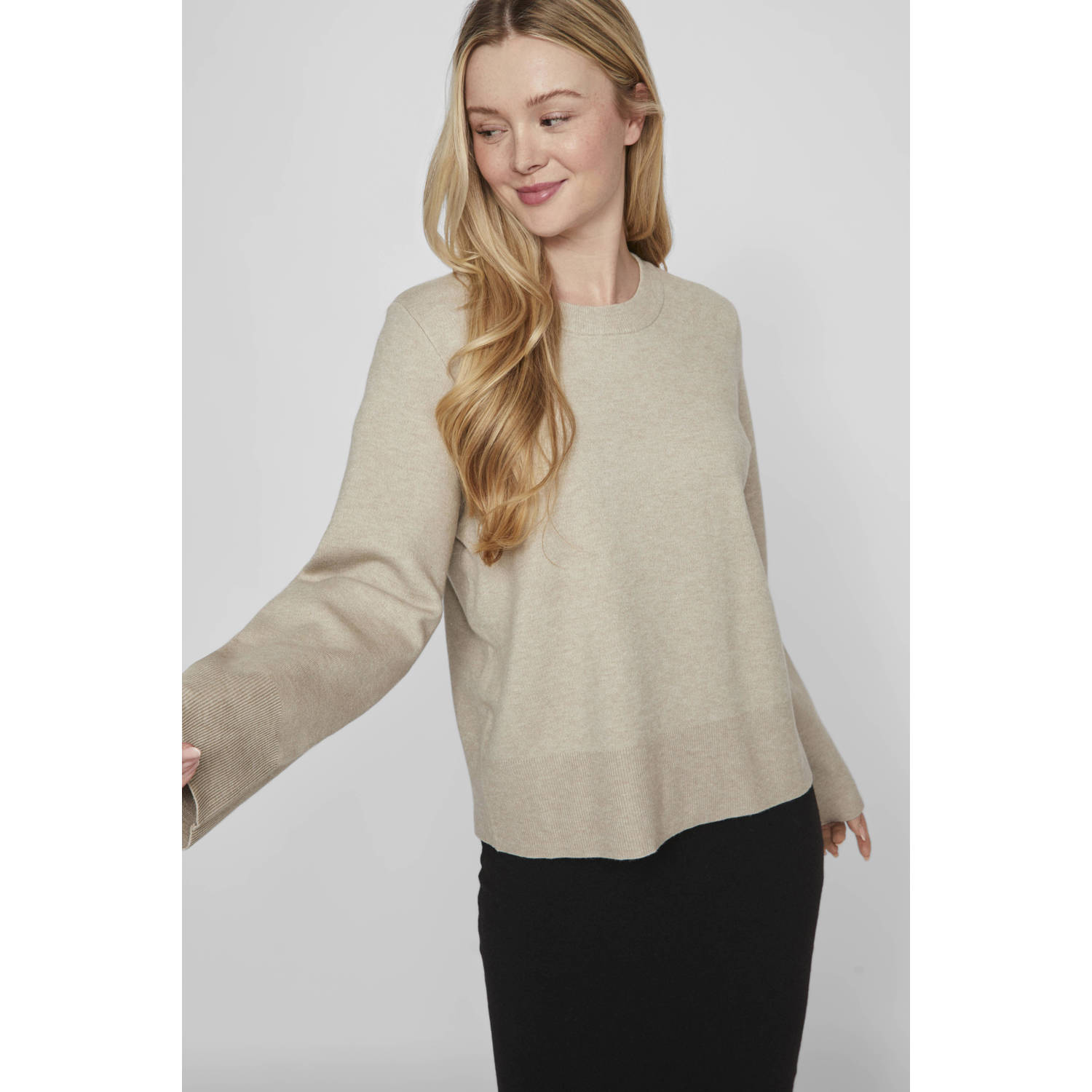 VILA gebreide trui beige