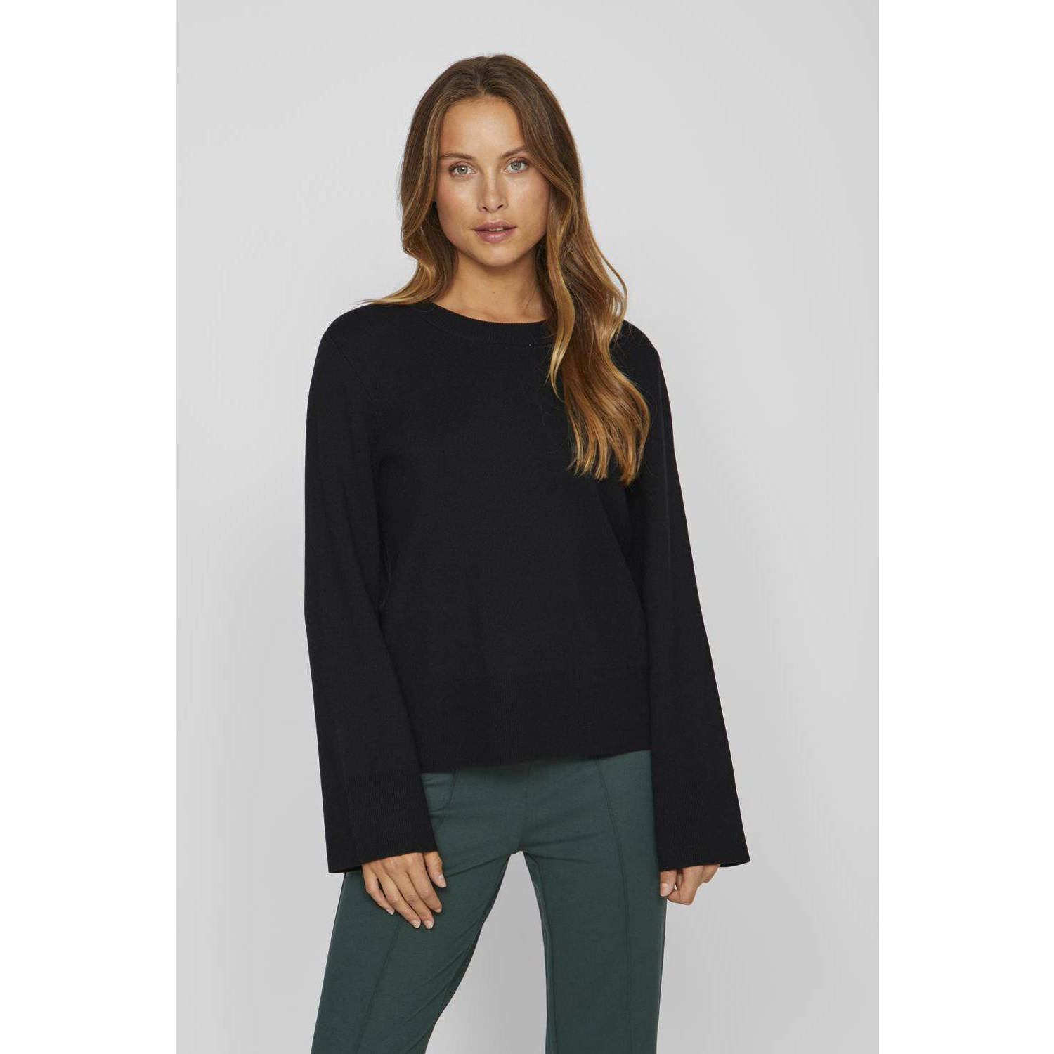 Vila Trui met ronde hals VICASSIE O-NECK L S KNIT TOP NOOS