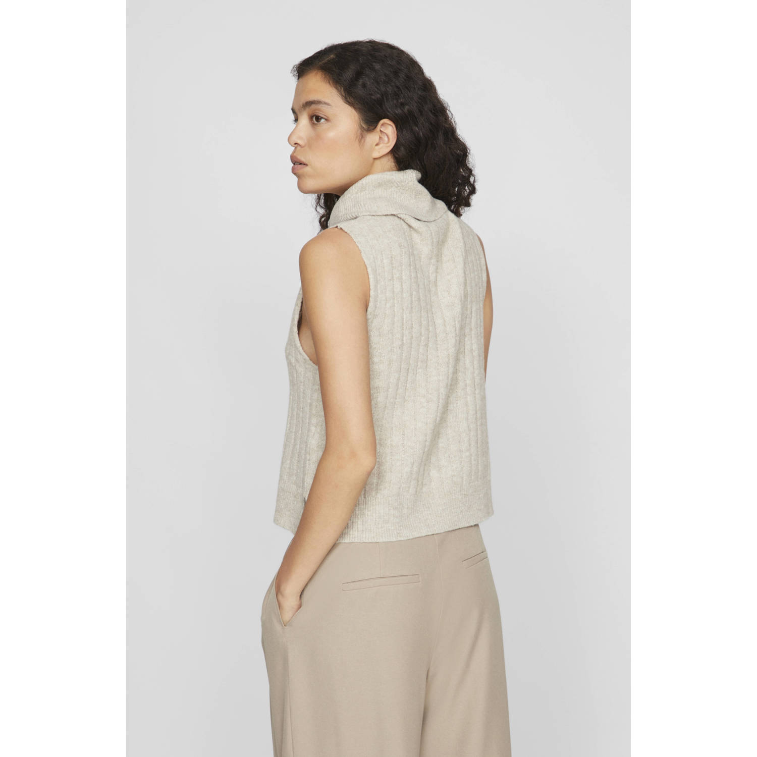 VILA top VIBELUNA beige