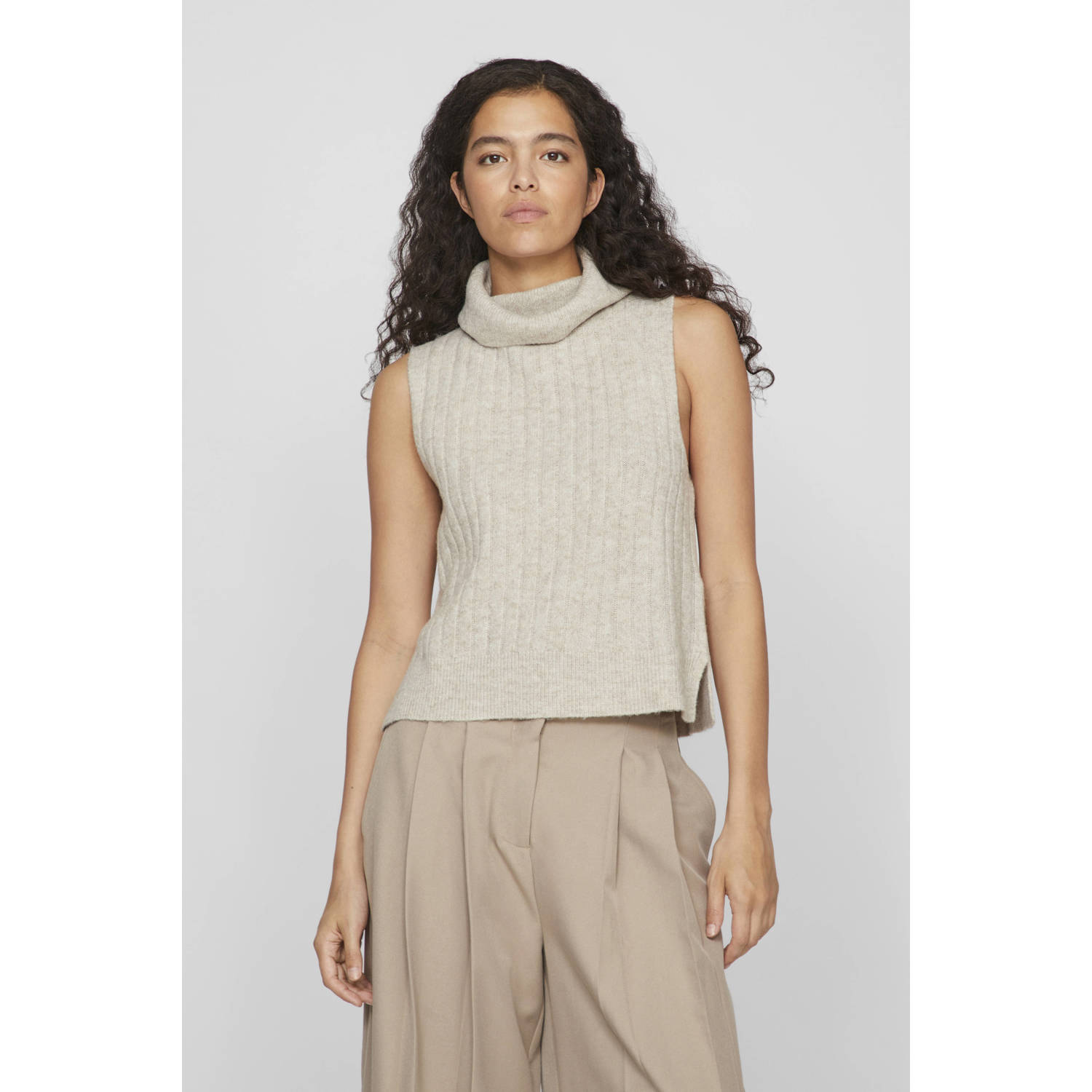 VILA top VIBELUNA beige