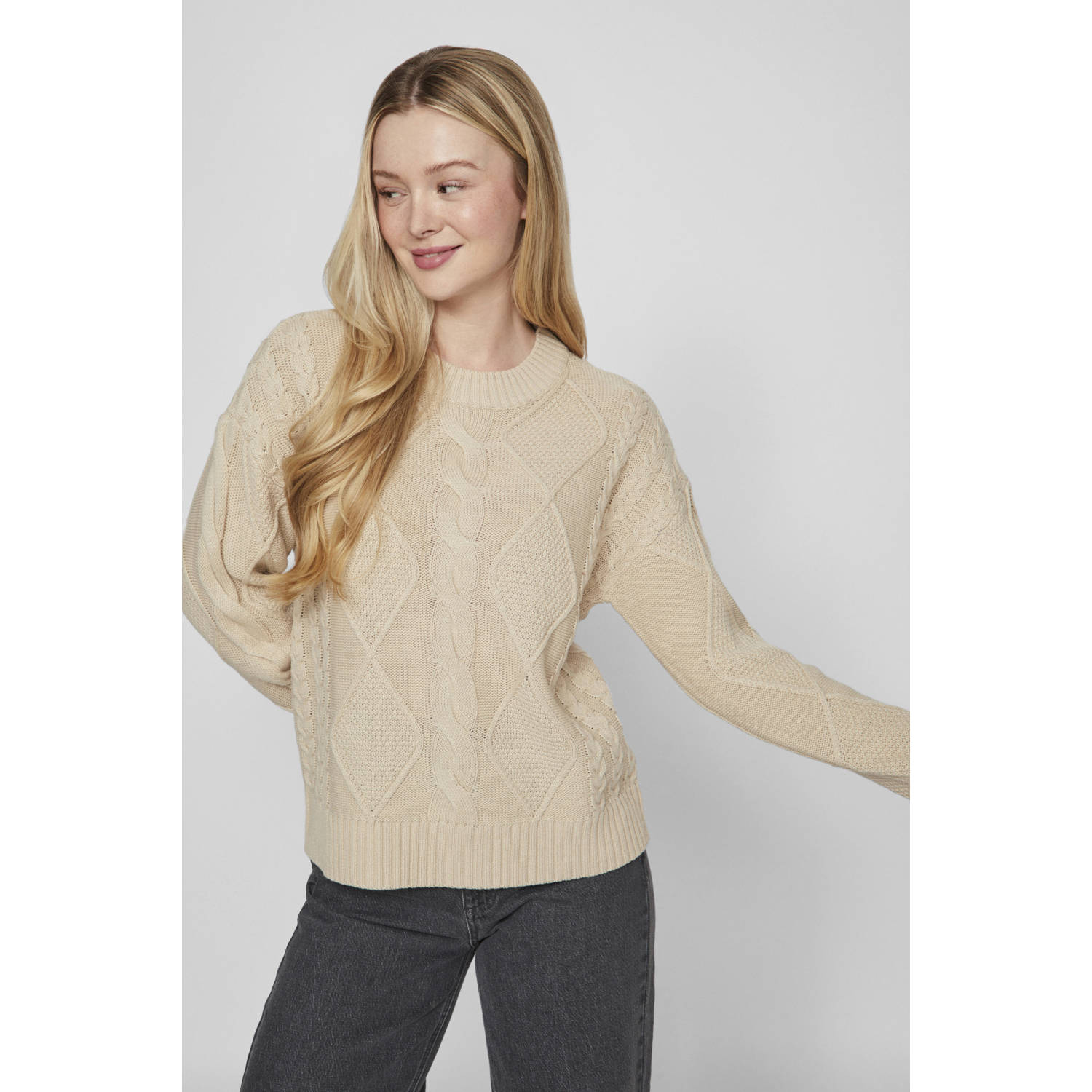 VILA gebreide trui beige