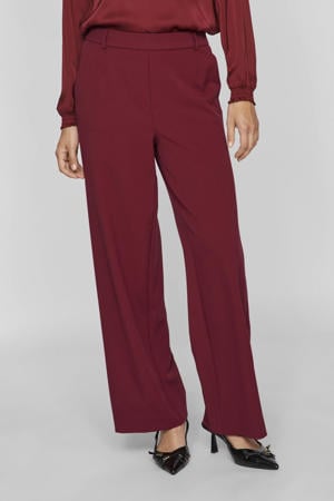 high waist wide leg broek VIVARONE donkerrood