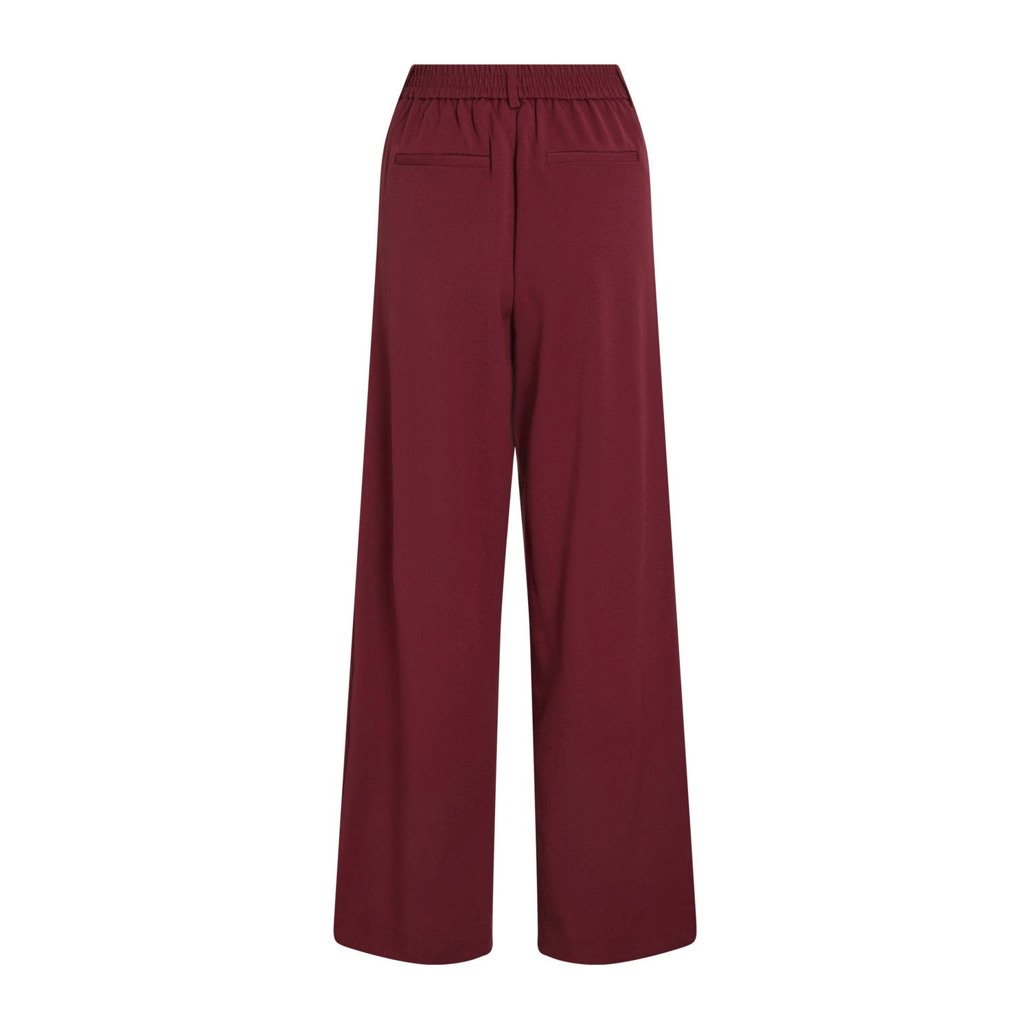 VILA high waist wide leg broek VIVARONE donkerrood