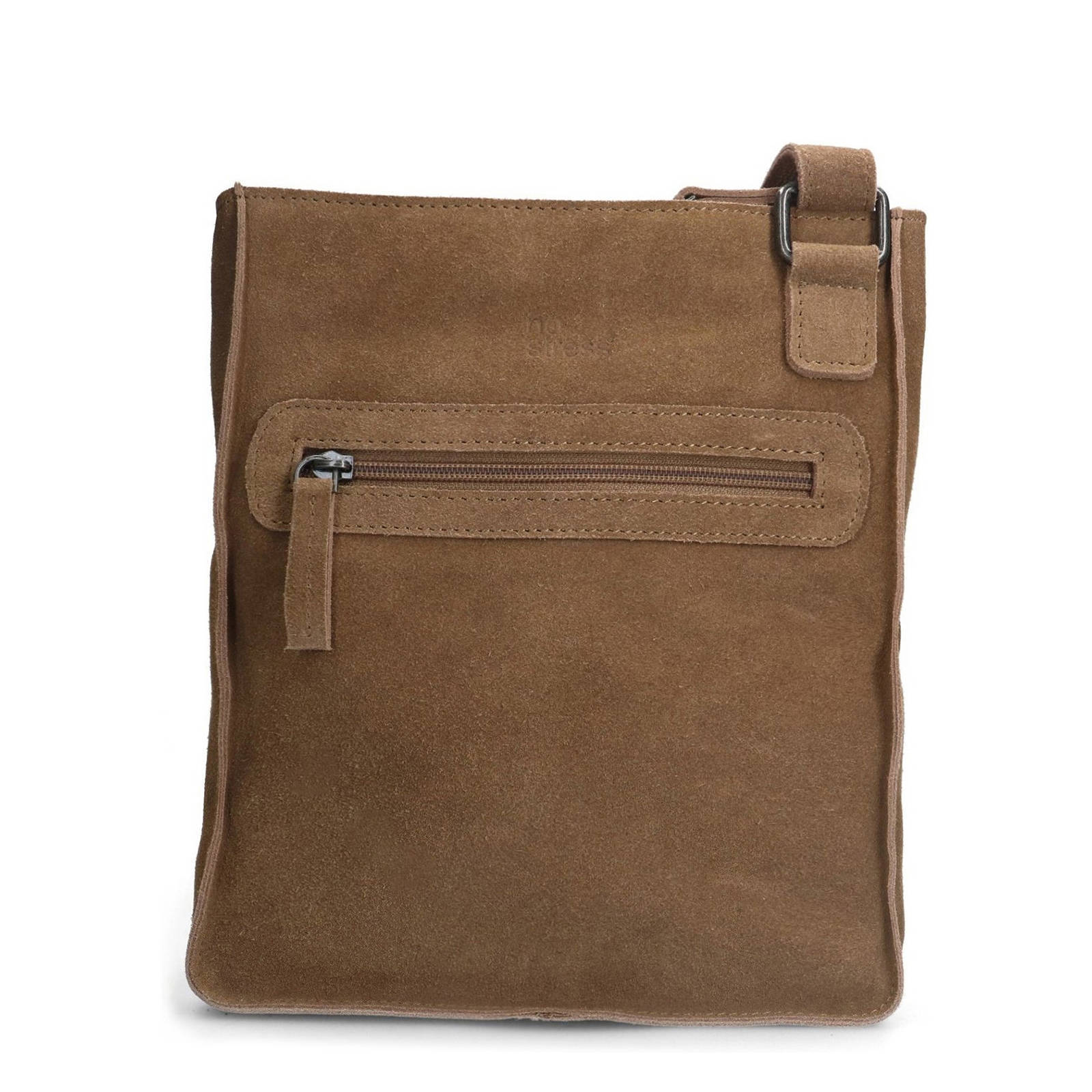 No Stress suede crossbody tas bruin wehkamp