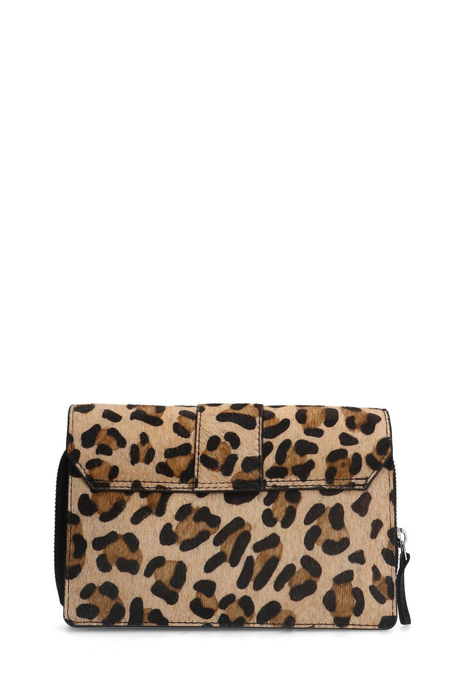 Manfield leren crossbody tas met panterprint zwart multi wehkamp