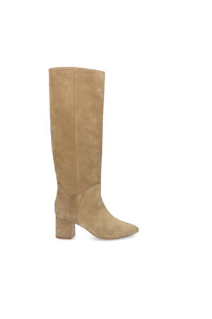 suède hoge laarzen beige
