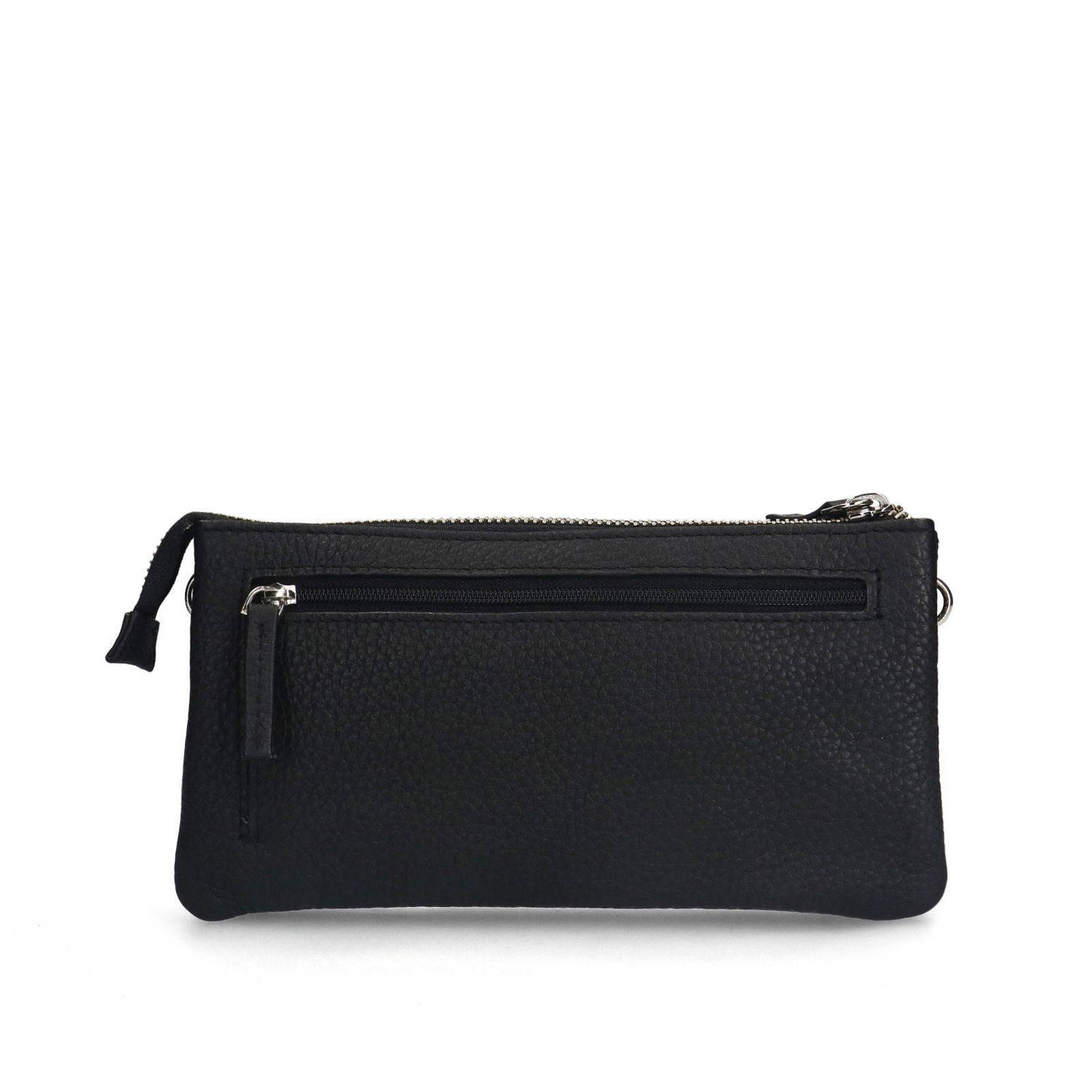 Manfield leren clutch zwart