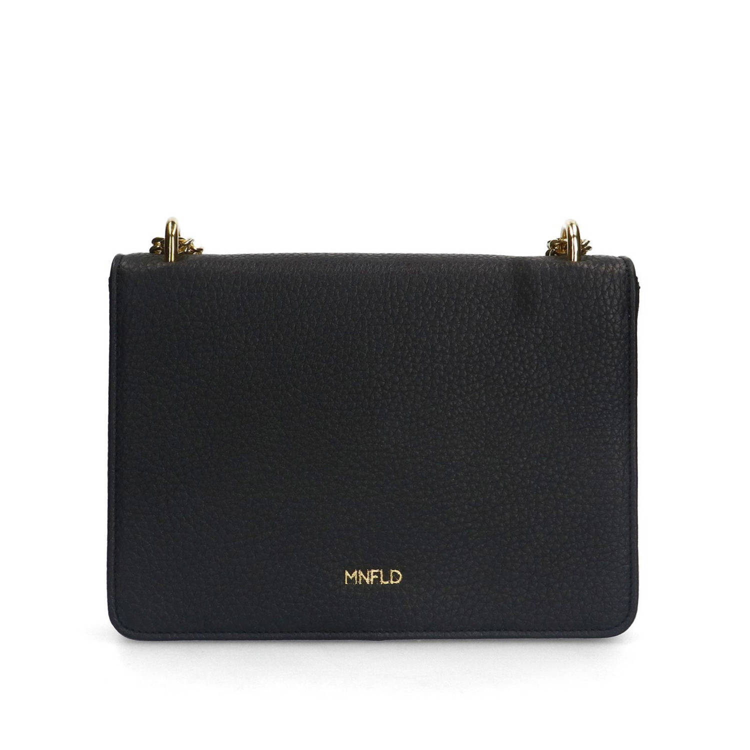 Manfield leren crossbody tas zwart