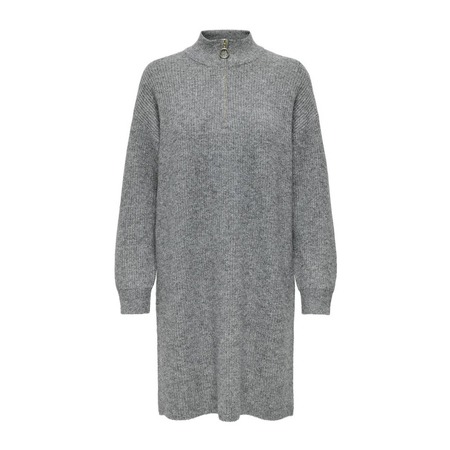 Only Gebreide jurk ONLTOKYO L S ZIP DRESS KNT