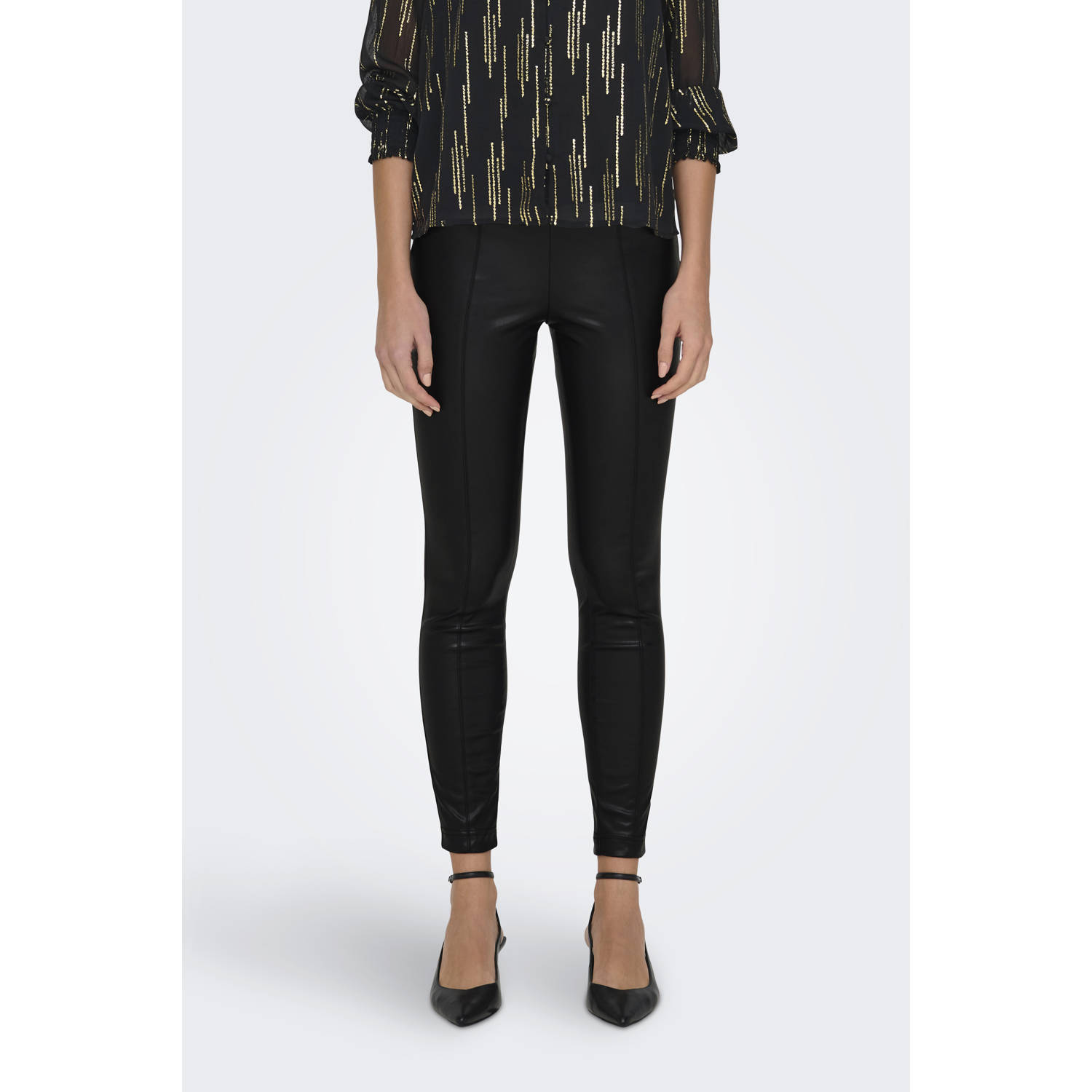 ONLY imitatieleren skinny legging ONLTEA-MARIA zwart