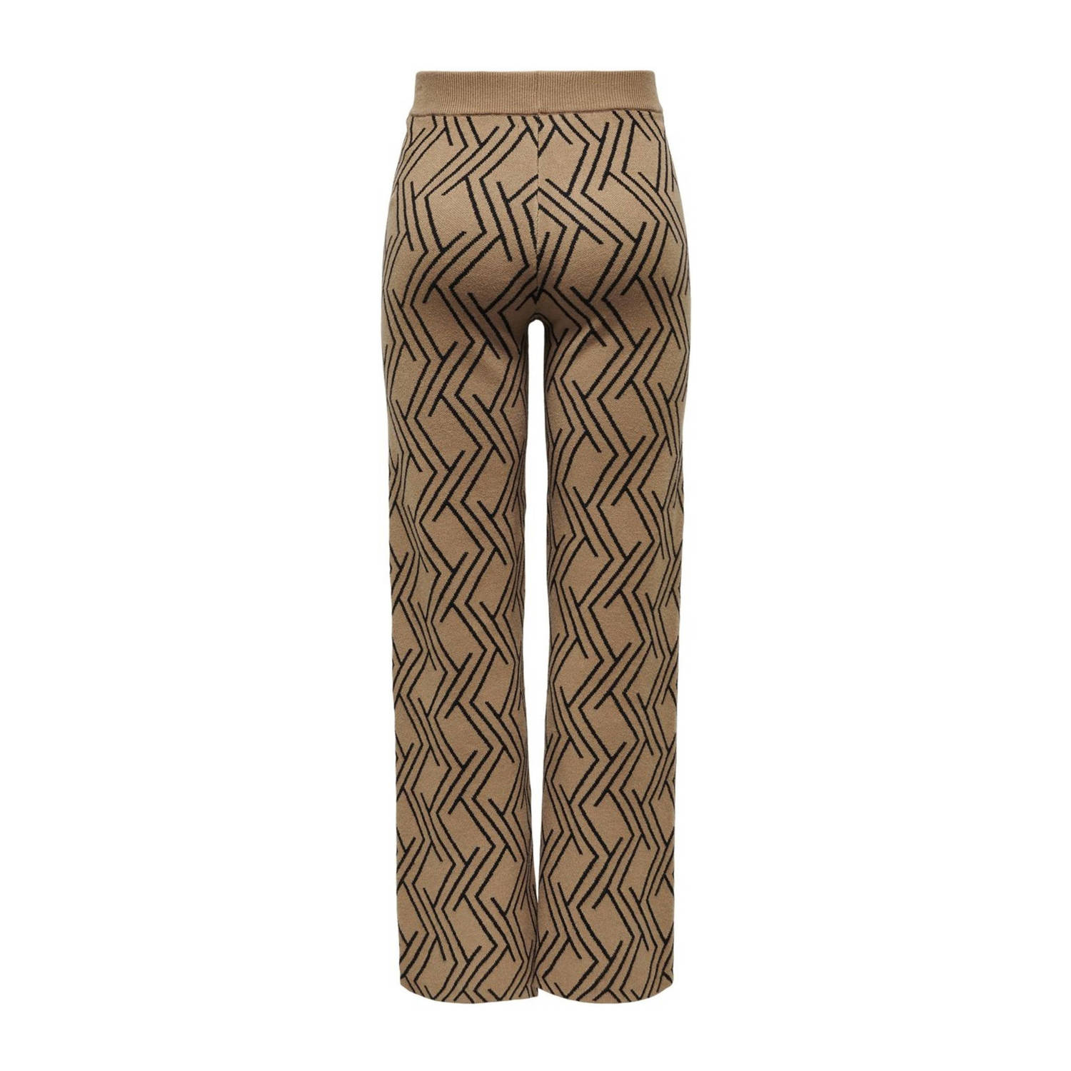 ONLY high waist loose fit legging met all over print bruin zwart
