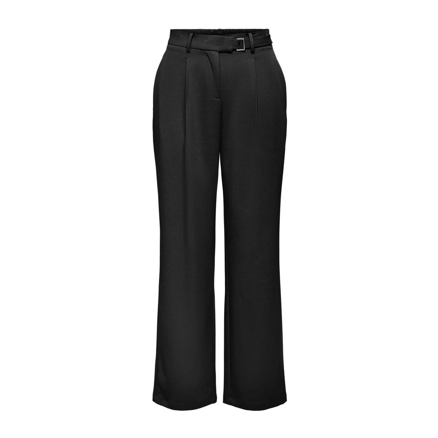 ONLY high waist wide leg pantalon ONLREBECCA zwart