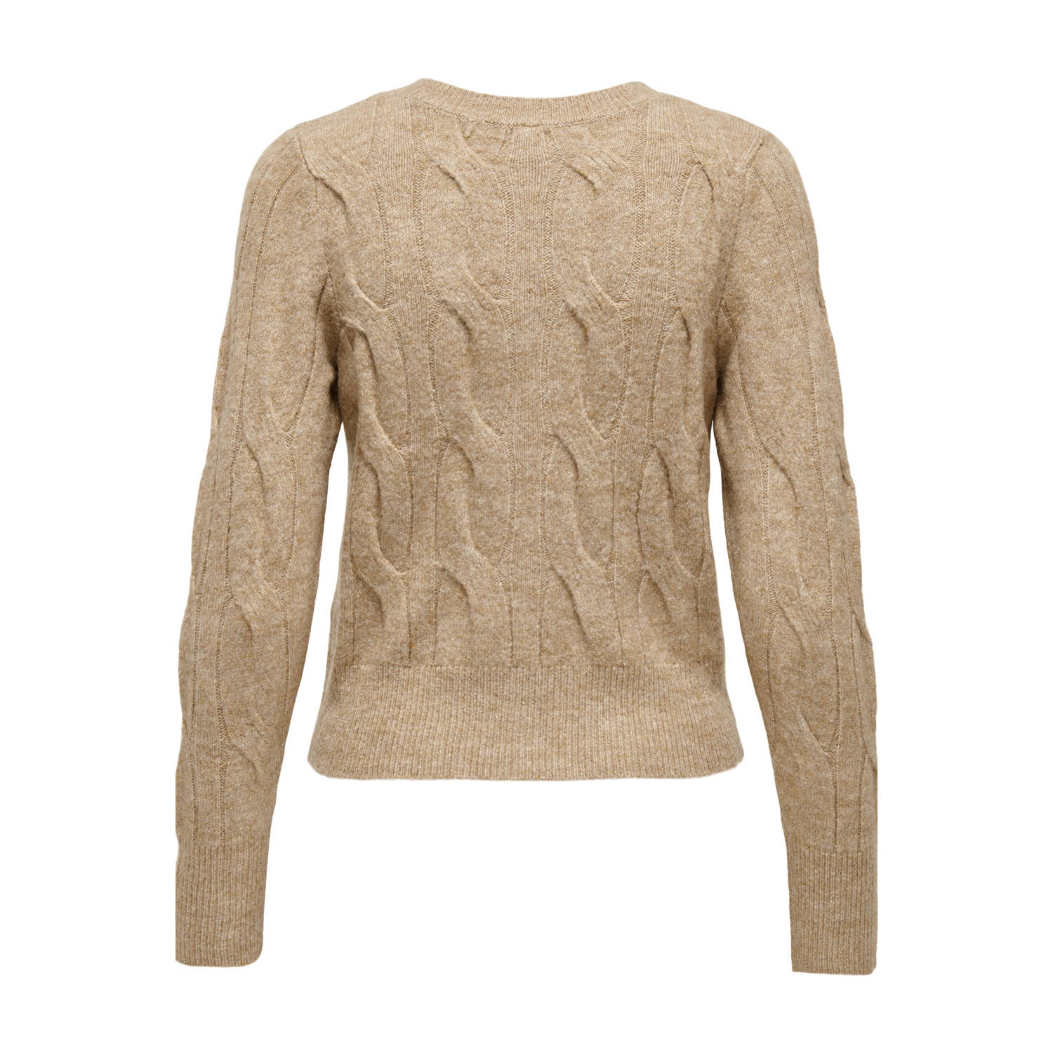 ONLY vest ONLRIO met ingebreid patroon beige