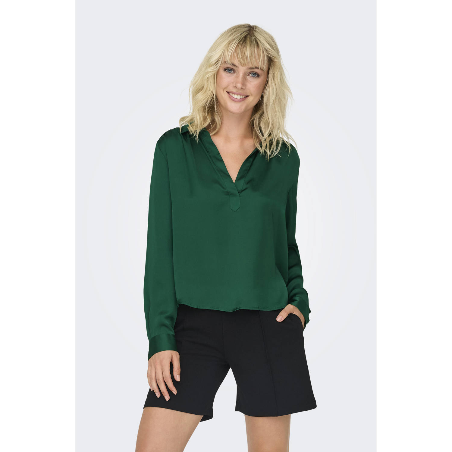 Only Groene V-hals Blouse Zora Green Dames