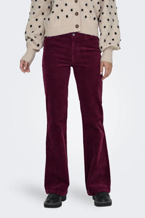 corduroy flared broek JDYSALONE donkerrood