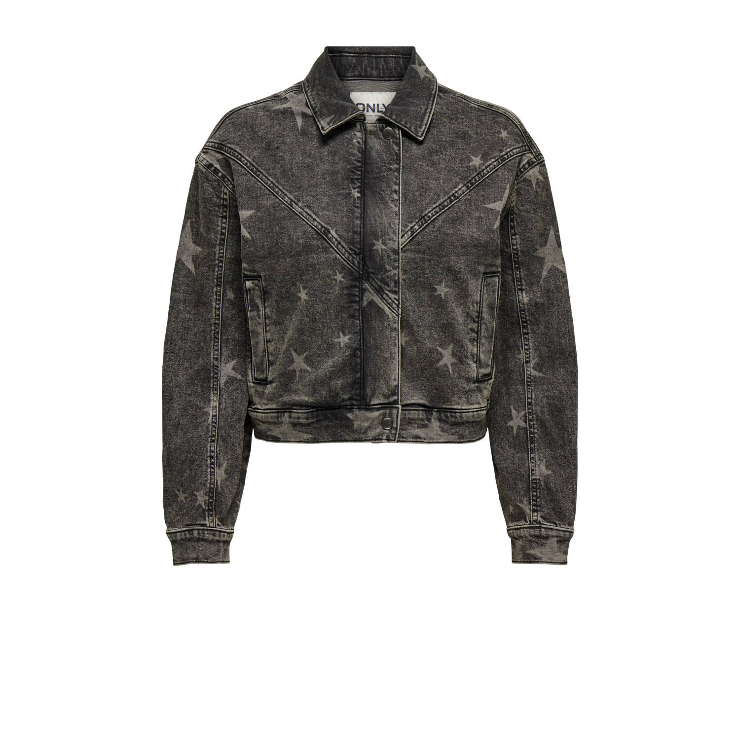Only Malibu Denim Jacket in Gewassen Zwart Black Dames