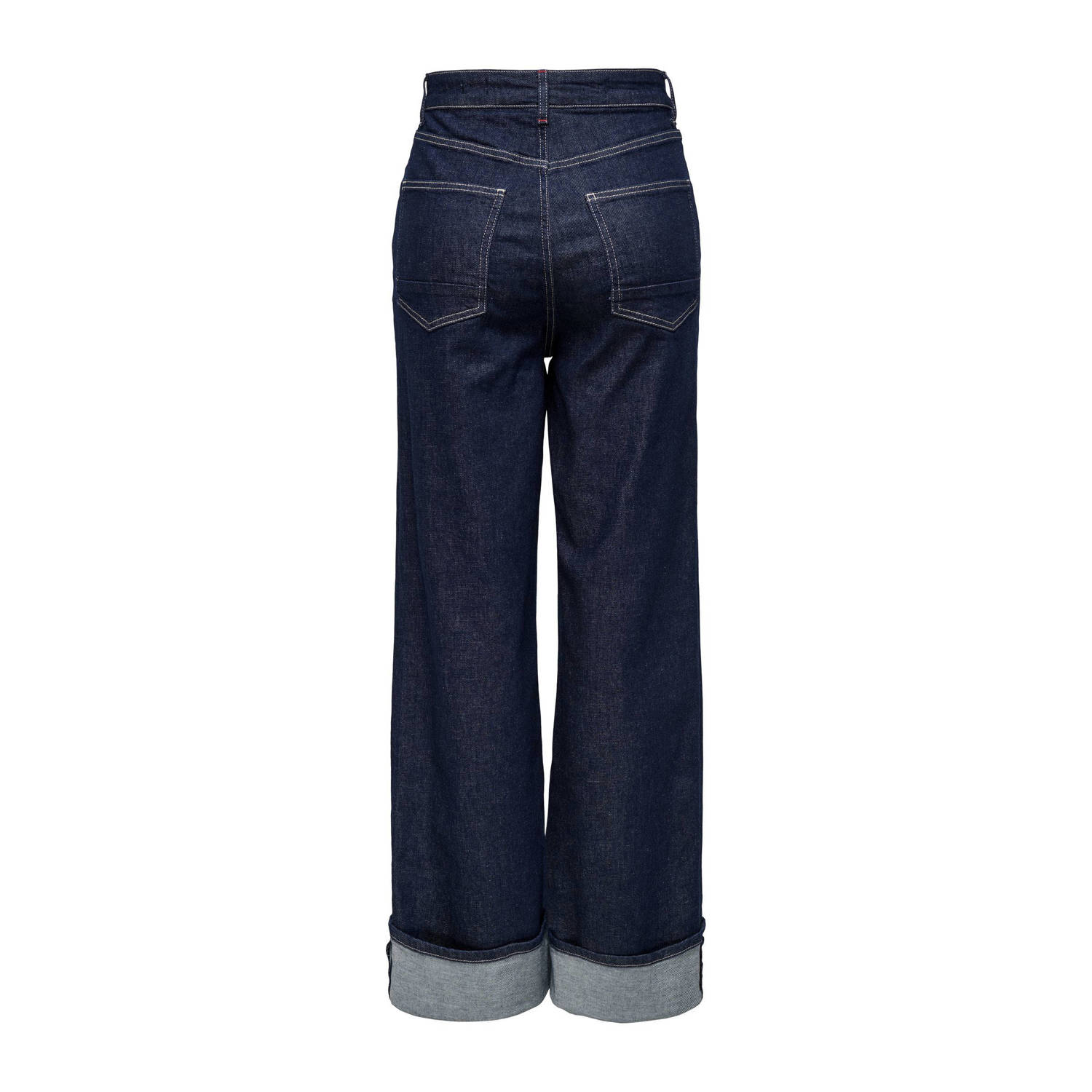 ONLY high waist wide leg jeans ONLMERCER dark blue denim
