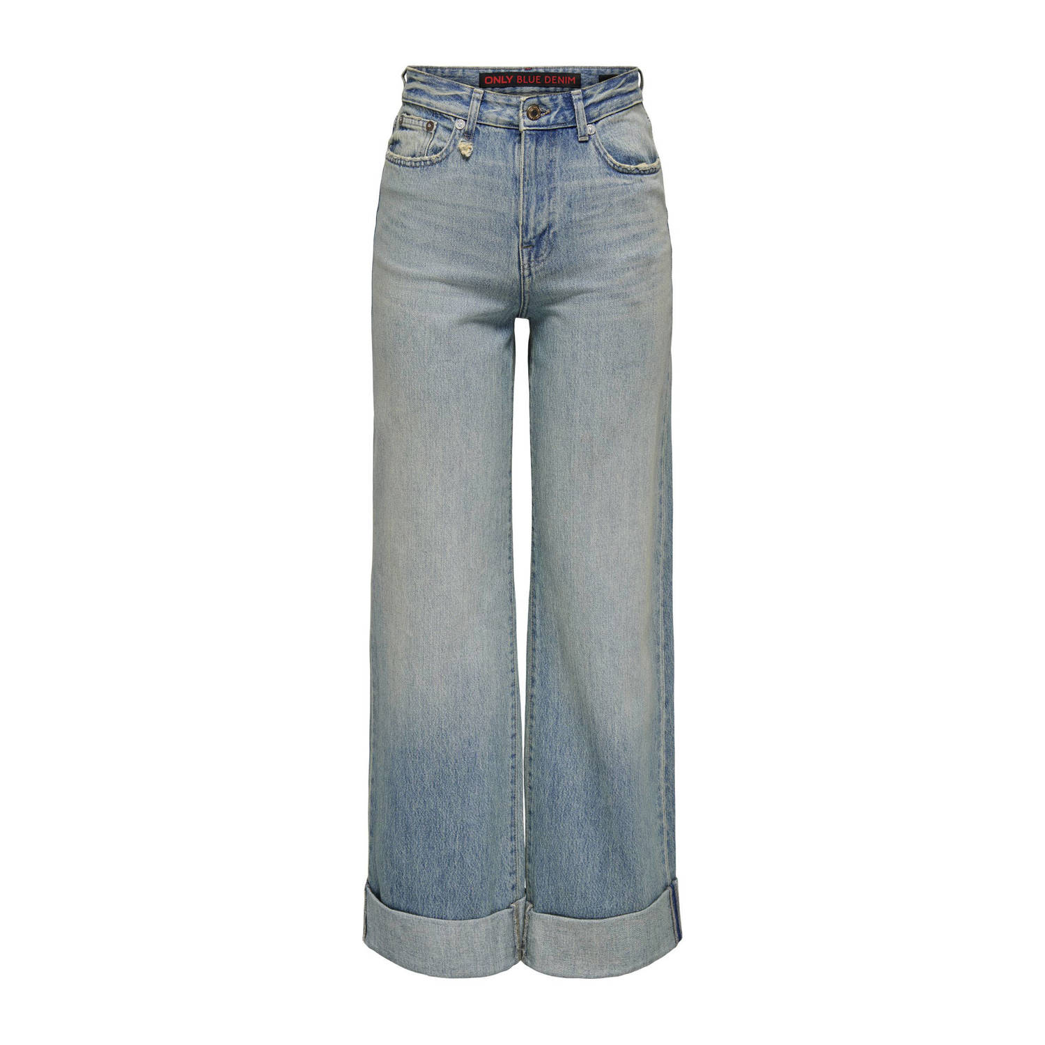 ONLY high waist wide leg jeans light blue denim