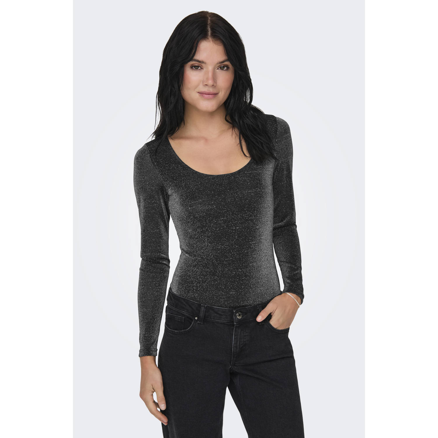 Only Slim fit body met effectgaren model 'AMERA'