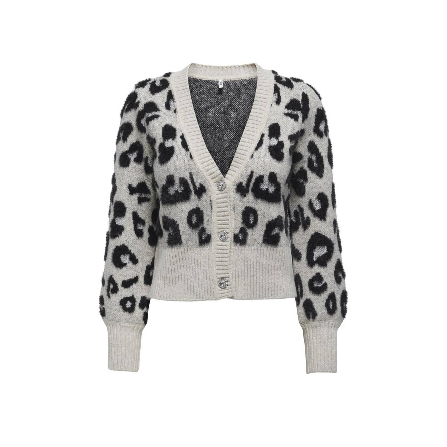 ONLY vest met panterprint grijs zwart