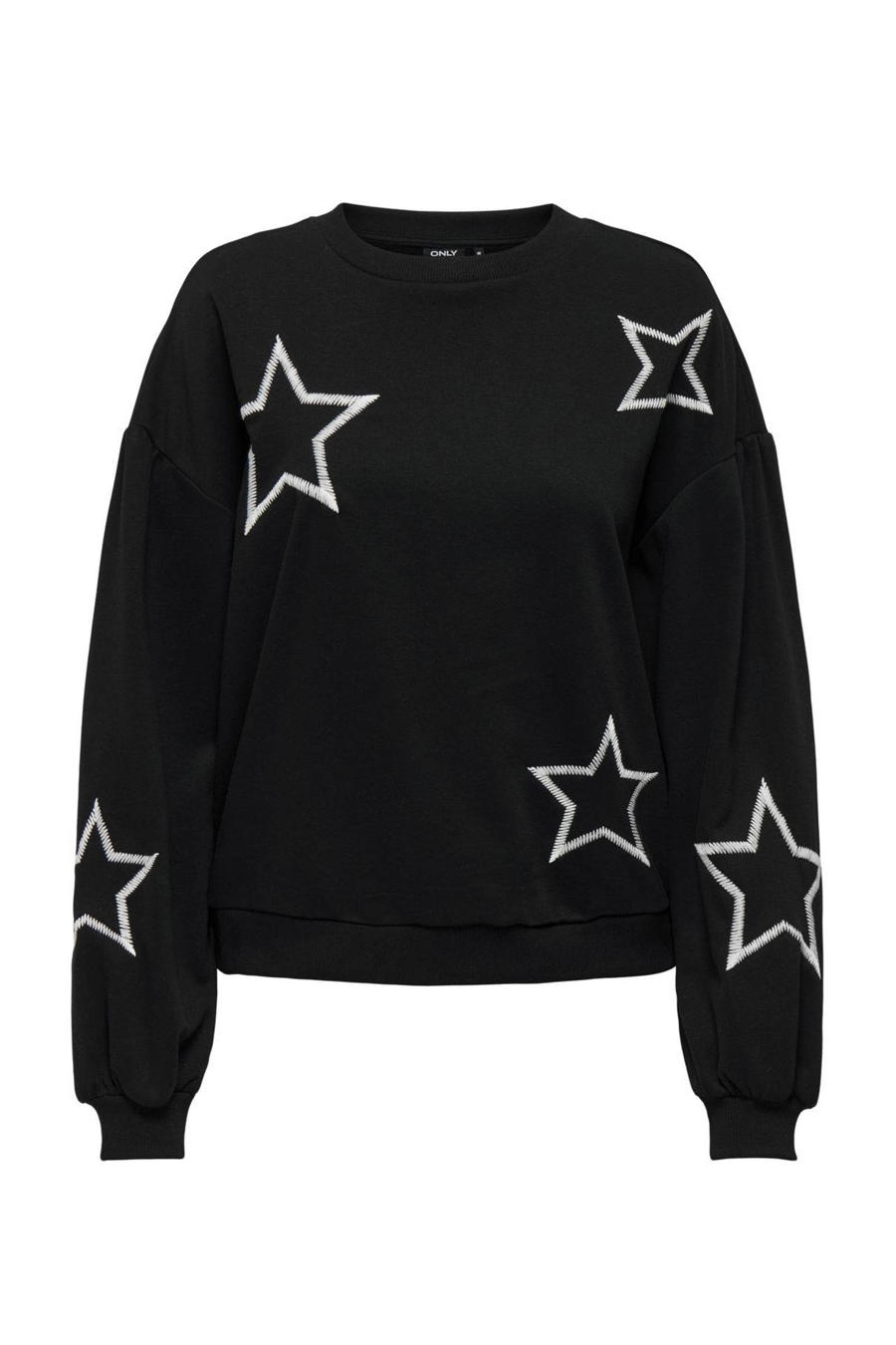 Zwarte OBJECT Trui OBJRAY LO L/S KNIT PULLOVER AOP Zwarte OBJECT Trui OBJRAY LO L/S KNIT PULLOVER AOP