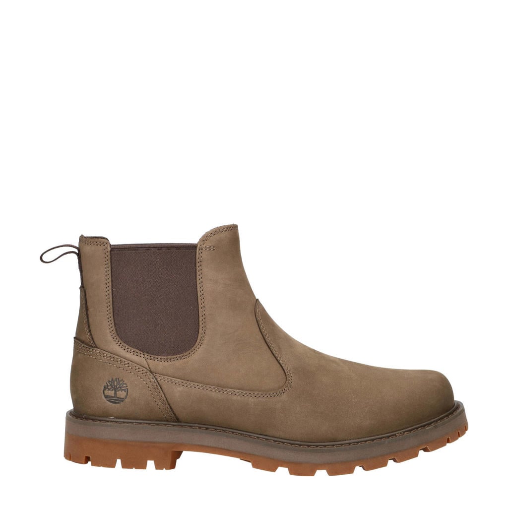 Bruine heren Timberland nubuck chelsea boots met elastische inzet