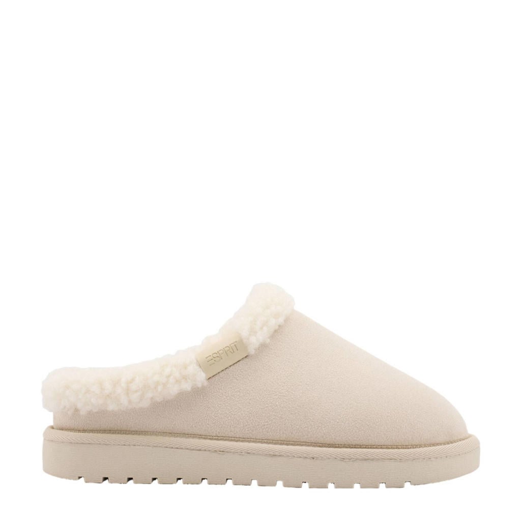 Beige dames ESPRIT pantoffels van synthetisch/textiel/rubber/bont