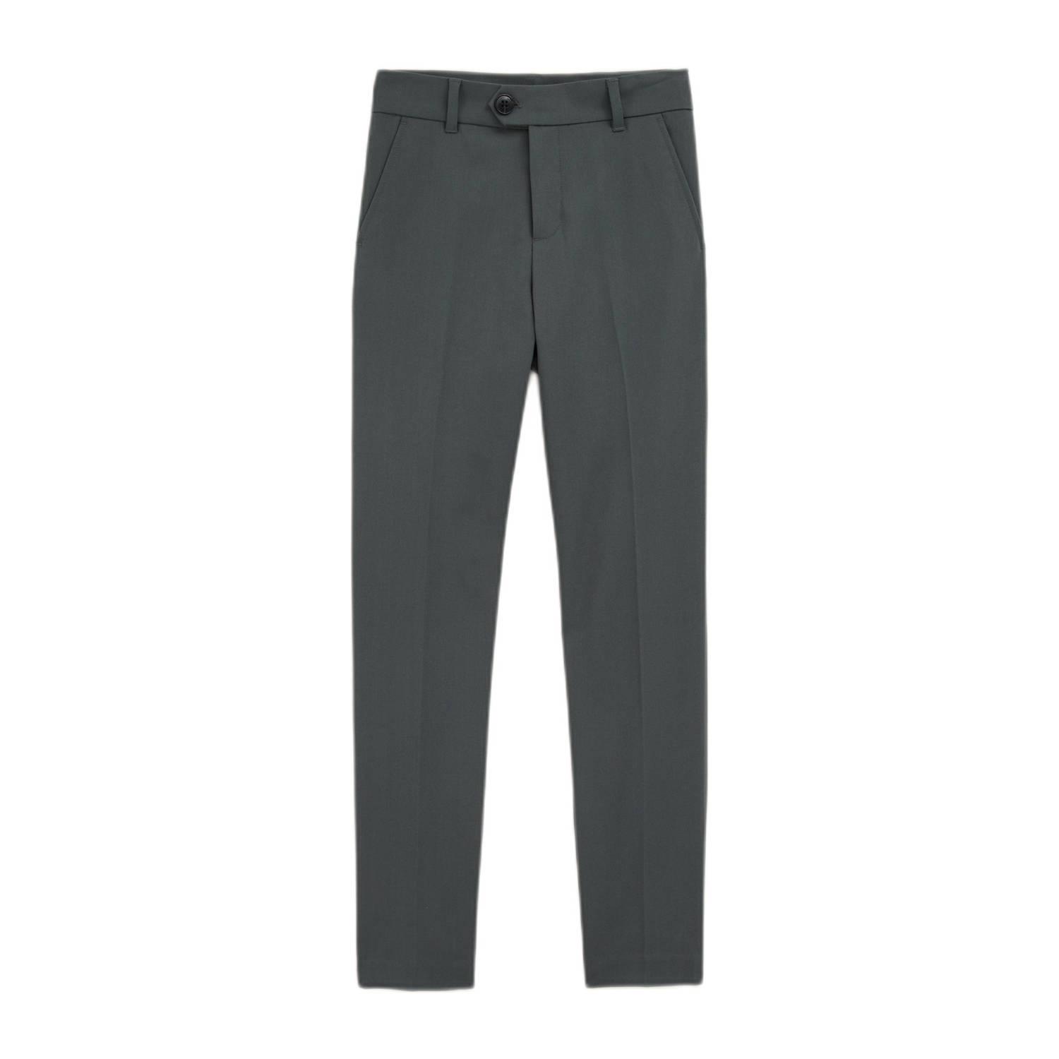 WE Fashion slim fit broek groengrijs