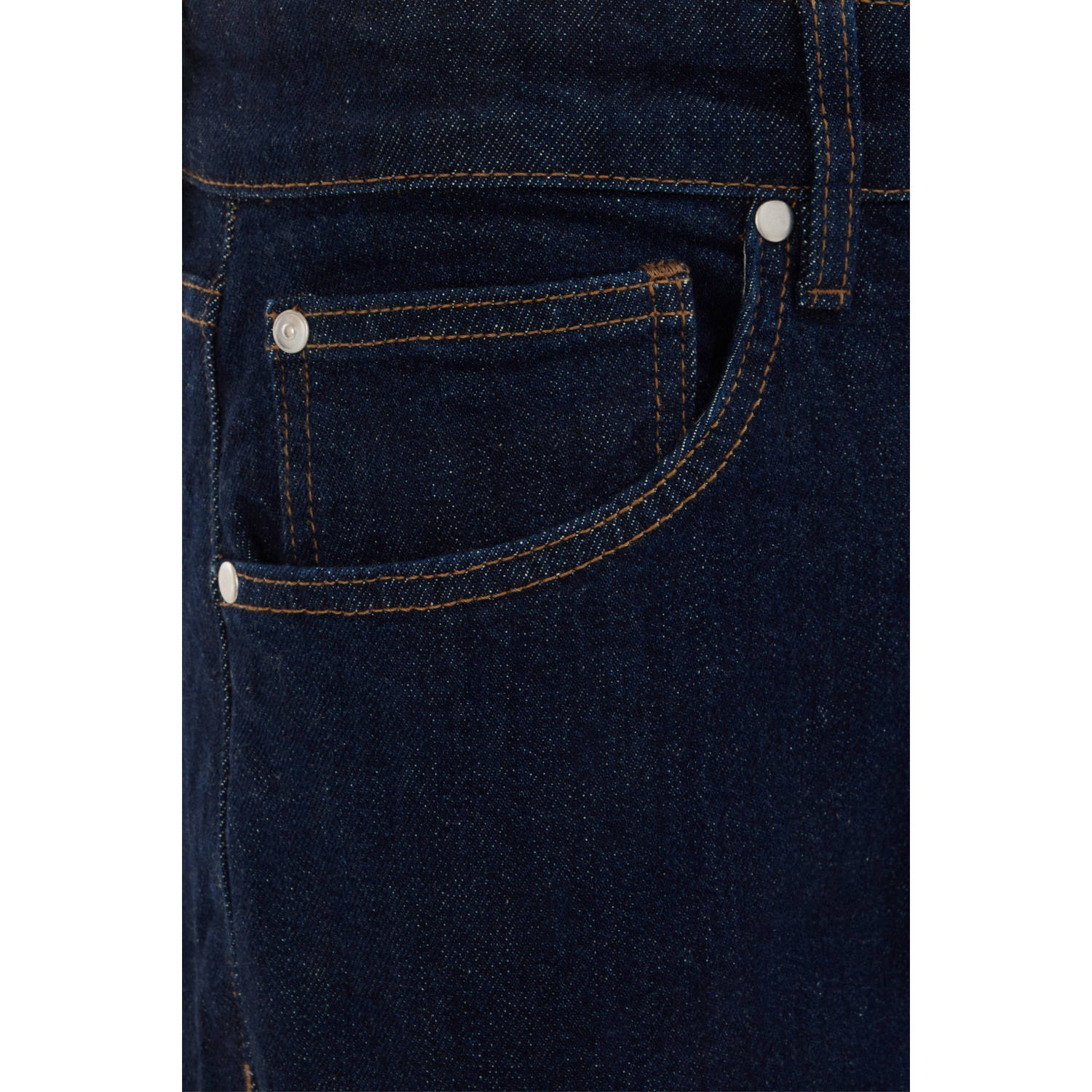 WE Fashion WE Fundamentals slim fit jeans 'rain ready' donkerblauw
